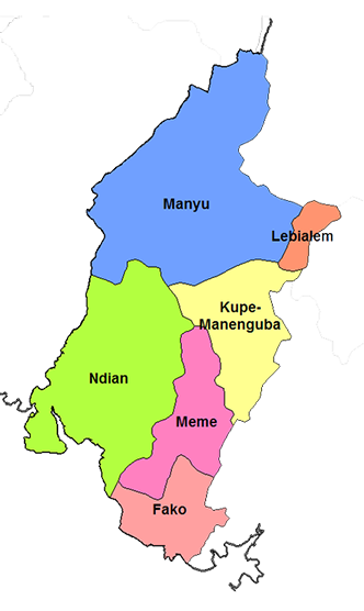 Map of the Southwest Region of Cameroon